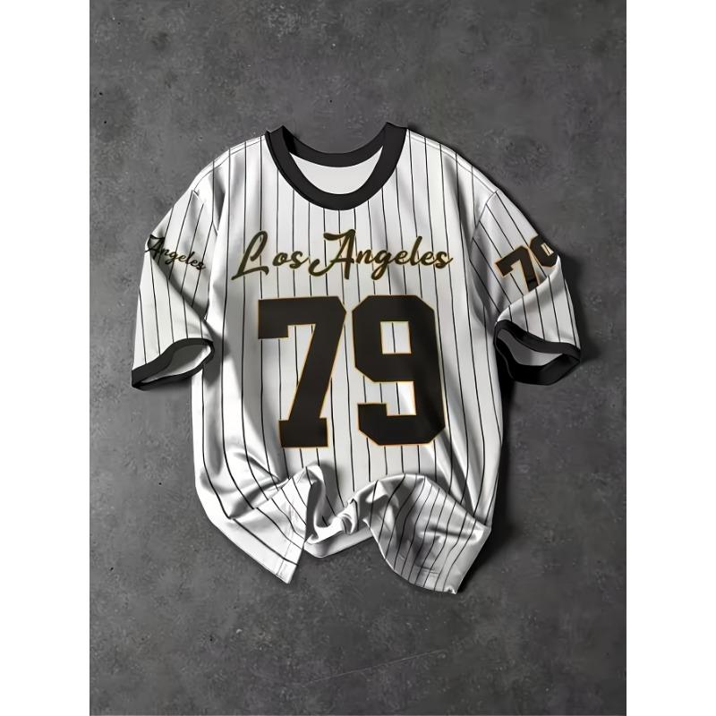Casual Numbered Jersey T-Shirt | Crew Neck, Slight Stretch Fabric, Random Print, Regular Fit For Men
