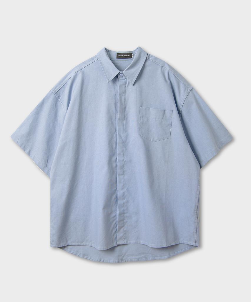 BLACK MOMENT [Waterproof] Linen Basic Oversized Short Sleeve Shirt Jacket 7 Colors