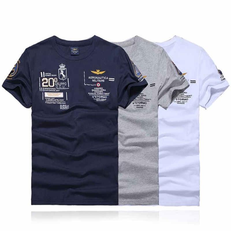 Man Tees Air Force One Mens Embroidered Short Sleeve Tshirt Casual Cotton Tee For Men