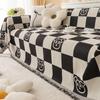 Anti-Scratching Chessboard Plaid Sofa Towel Sofa Cover Cloth Four Seasons Universal Sofa Cushion Sand Straight Row Cover Blanket One-Piece Cushion