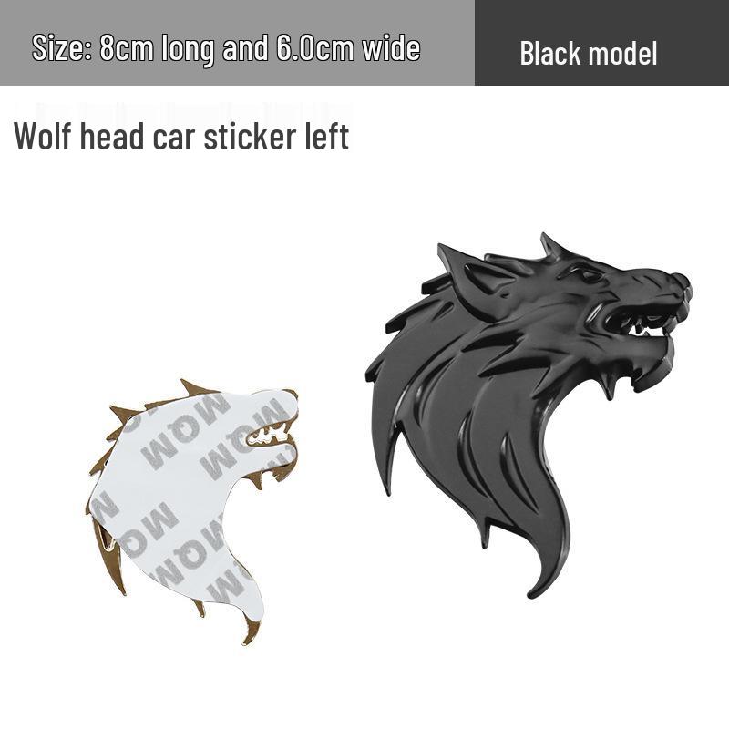 Wolfskopf Metall-Emblem Autoaufkleber - Kratzschutz & Logo-Modifikation.