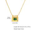 Square Pendant Necklace Stainless Steel Natural Stone Inlay Box Chain for Women Vintage Healing Jewelry Waterproof