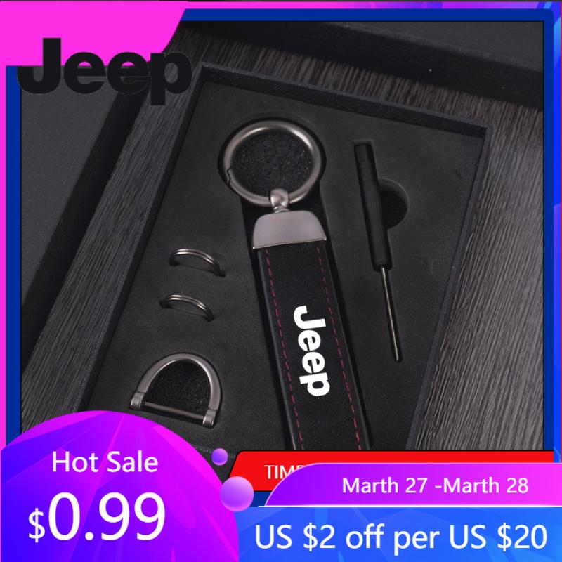 Pro Jeep Kovová Kožená Klíčenka na Klíče Příslušenství Pro Jeep Renegade Compass Grand Cherokee Wrangler jk Gladiator Patri