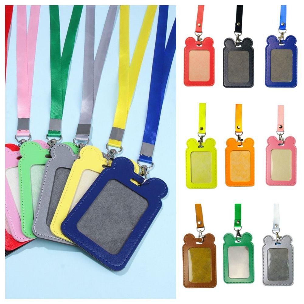 

PU Leather Badge Holder Cartoon PU Leather Card Holder Fashion ID Card Holder Work