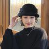 Vintage Hepburn Style Black Round Top Bucket Hat For Women