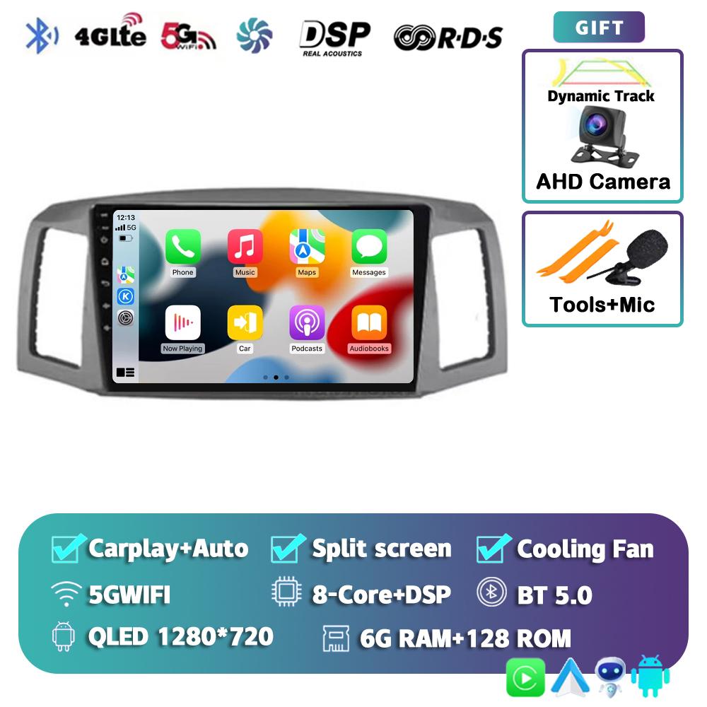Android 14 Carplay Auto 4G For Jeep Grand Cherokee 2004 2005 2006 2007 Car Radio GPS Multimedia Video Player DSP Stereo No 2Din