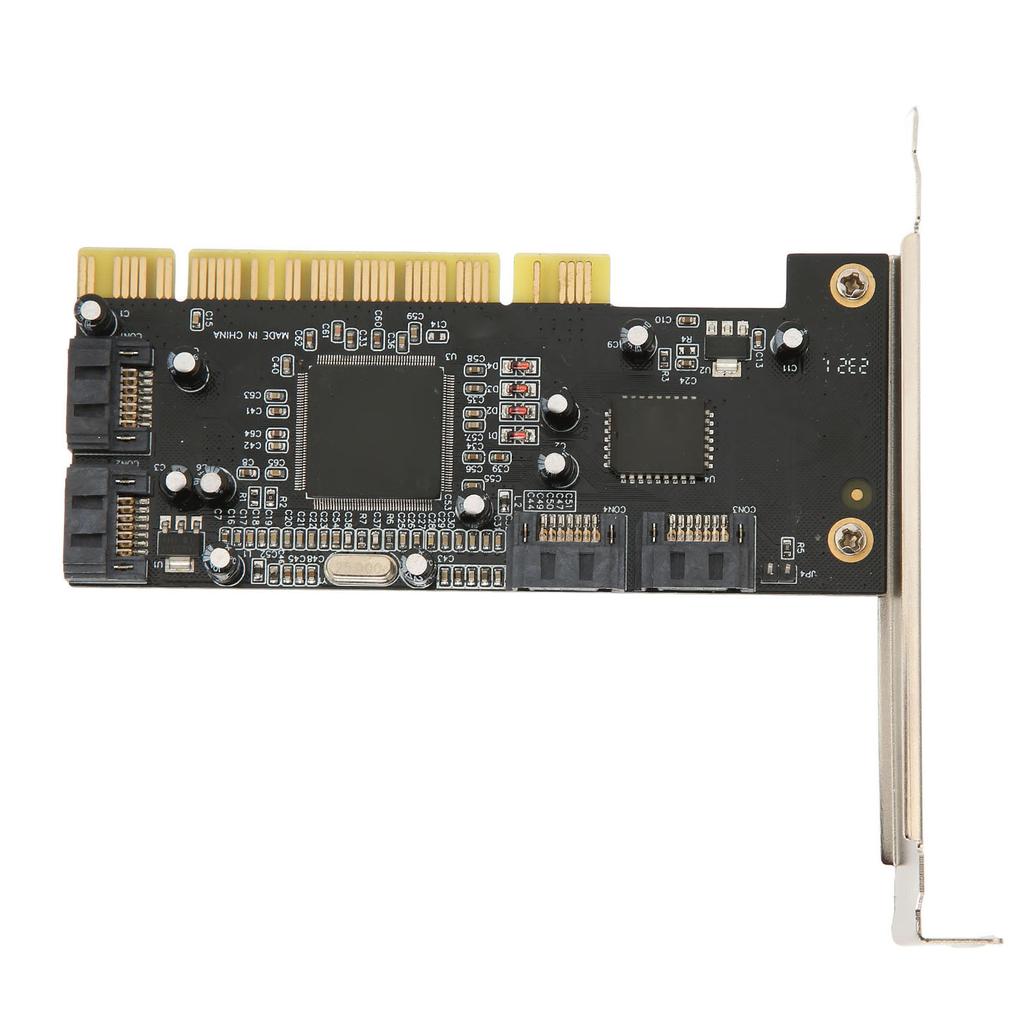 PCI To 4 Port SATA Card 4 Independent Serial ATA Channels 1.5Gbps Transfer PCI SATA Controller for Desktop Computer HDD