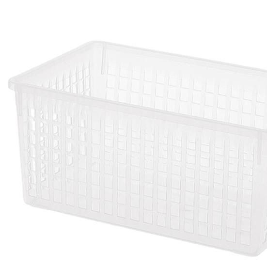 Storage Box with Handle Large Capacity Smooth Edge Burr Free Easy-to-Clean Stackable Plastic Storage Bin Food Storage Organizer