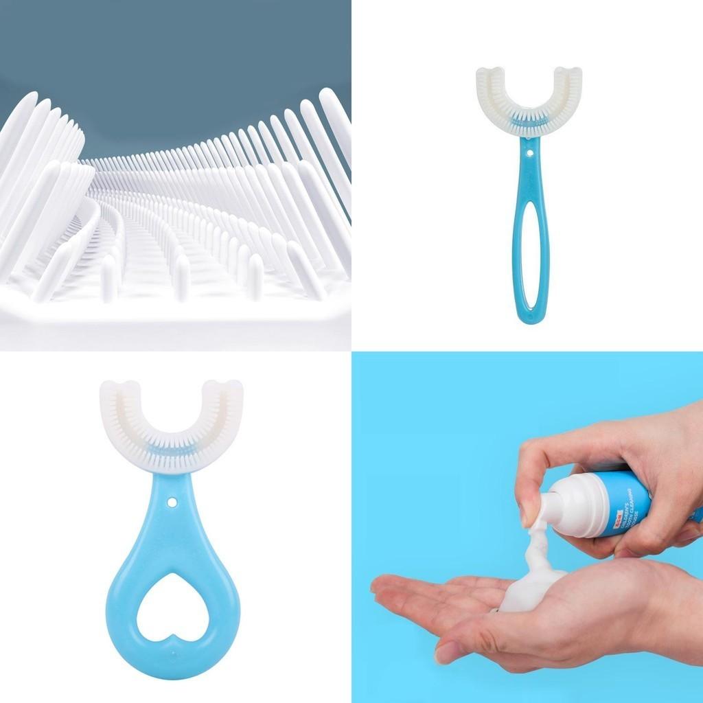Adorable U-shaped Kids Toothbrush Made From Food Grade Silicone For Easy Use
