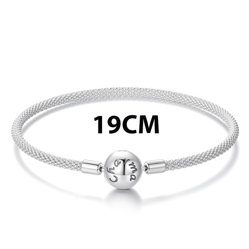 BISAER 925 Silver Demon Eye Bracelets Blue Evil Eyes Bangles Pave Setting Zircon 17-21CM for Women Party Fine Jewelry