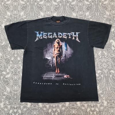 Vintage Megadeth Band T-Shirt Herren Damen Tees Top Countdown To Extinction 90er Metal Merch