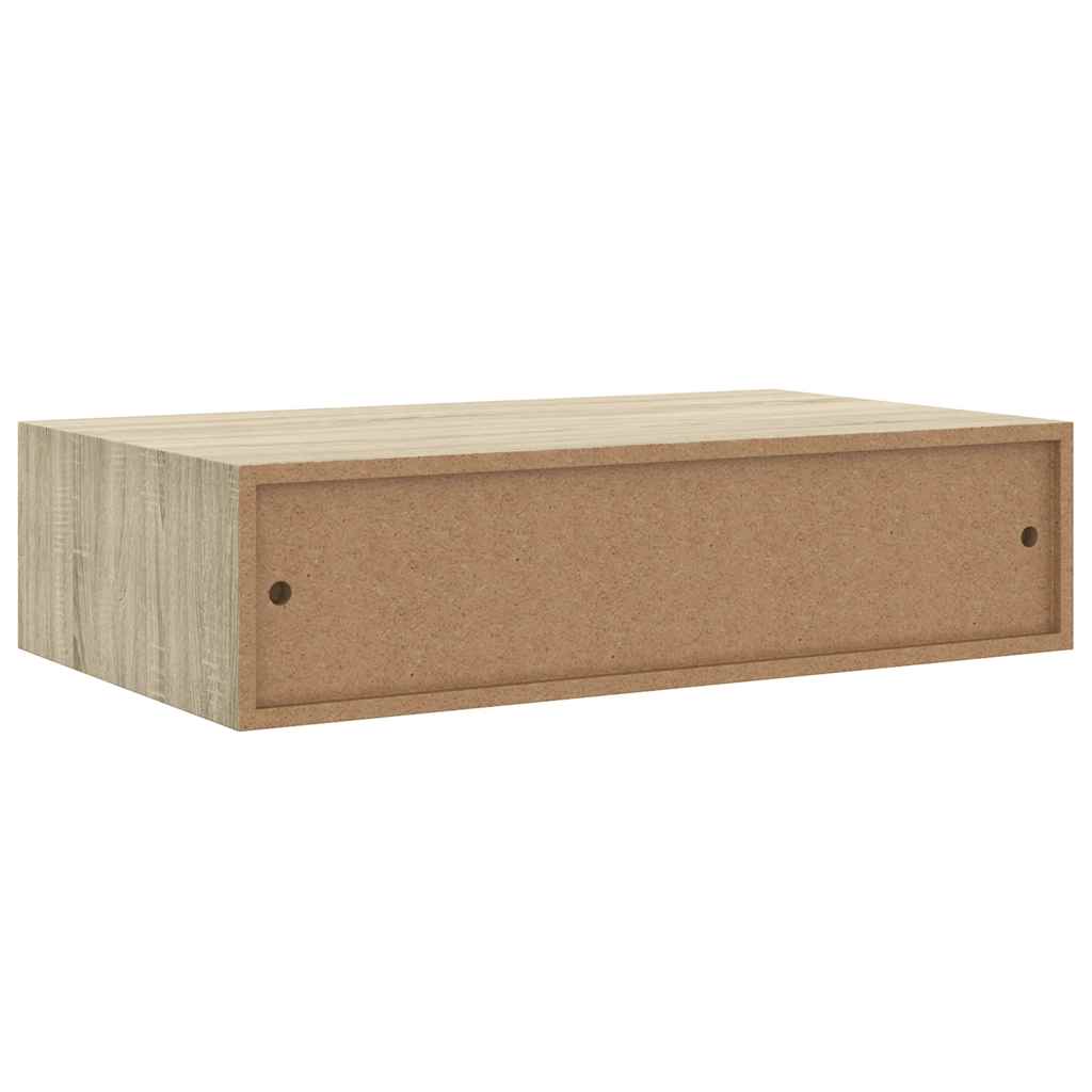 Vidaxl Półka Ścienna Z Szufladą, Kolor Dębu, 40 X 23,5 X 10 Cm, Mdf