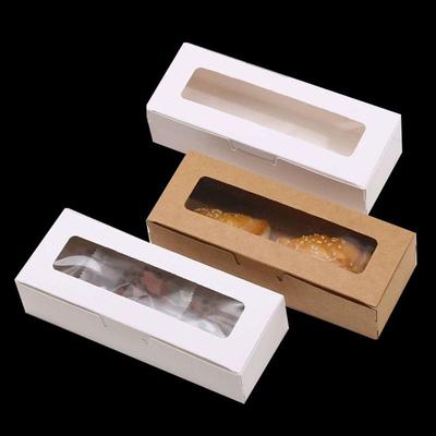 Japanische Rindsleder-Dessertbox mit transparentem Fenster für Kuchen und Kekse