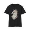 Adler Blumen Aquarell Natur Schwarzes T-Shirt Boho Ästhetik Grafik T-Shirt
