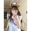 Japanese gentle and sweet small college style design loose age-reducing doll collar splicing small flying sleeve dress women