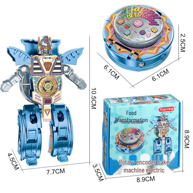 Creative Food Burger Fidget Spinner: Transforming Robot Toy for Kids