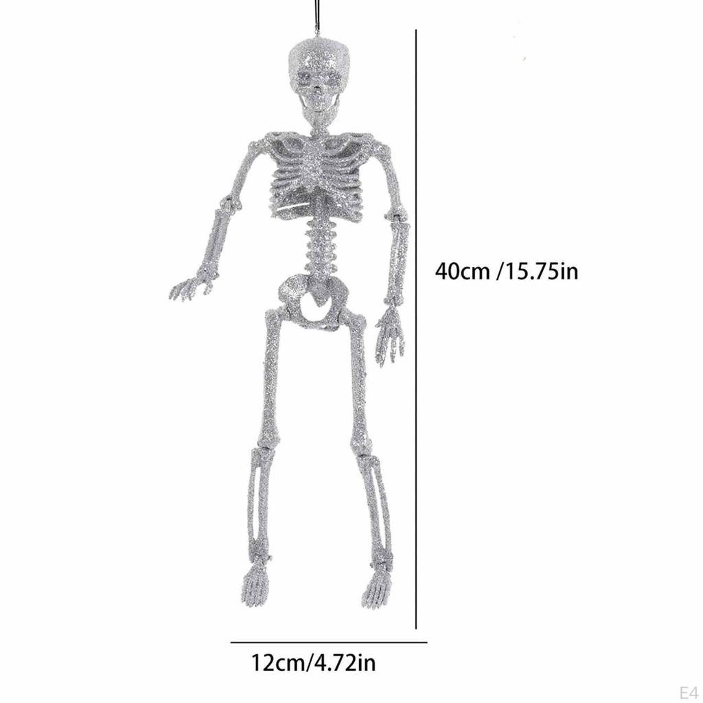 Halloweenská dekorace Závěsná kostra 15,75 palce Sběratelský dekorativní přívěsek Polohovatelný na terasu