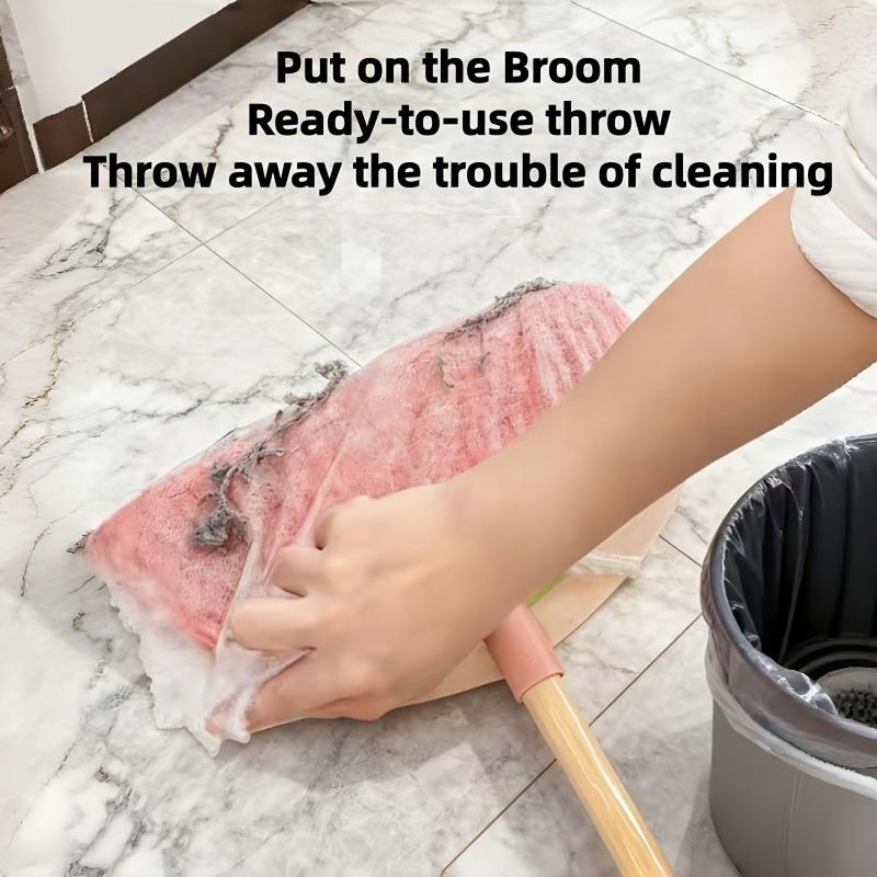 100pcs Home Essential Disposable Broom Covers - Static Strong Adsorption for Hair And Dust, Disposable And No-Wash, Time-Saving Cleaning