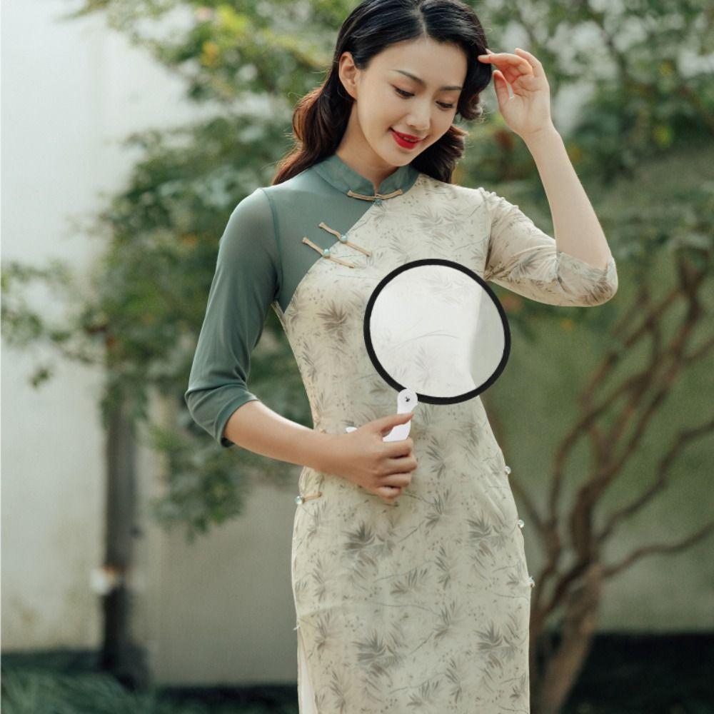 Mini Blank Fan Simple Decorative Fan Performance Fan Foldable Round Fans  Child Toy