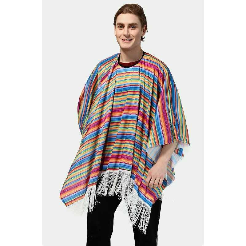 Mexican Ethnic Pattern Cloak For Adults With Polyester Blend For Celebration Events