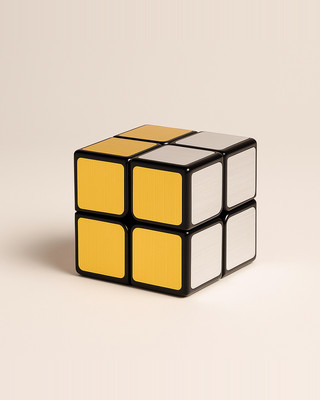 Nálepka QiYi Mirror 2x2 Magic Cube Puzzle Speed Magic Cube Zlatá/stříbrná samolepka Hračky s kostkami pro děti