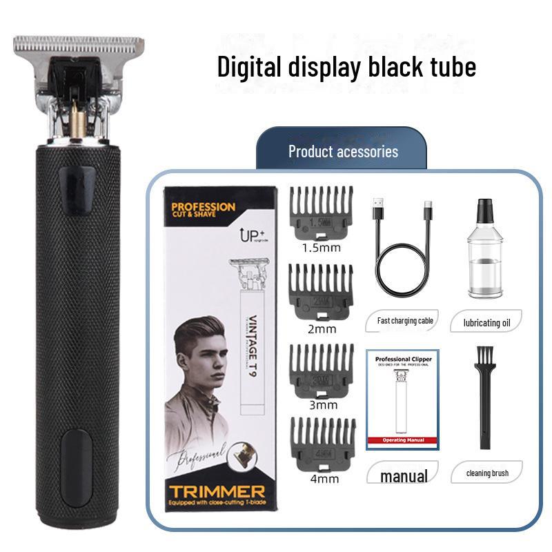 Rechargeable LED Hair Clipper: Self-Service Shaving, Oil Head, White Light, Children’s Carving.