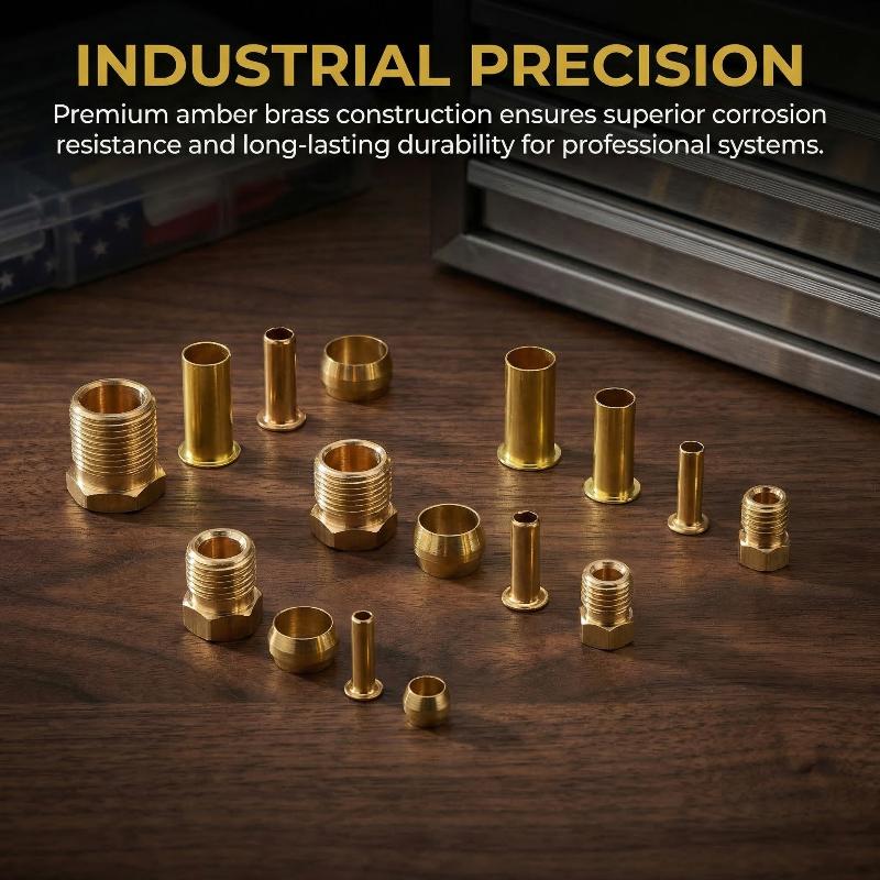 High Quality Brass Fittings Sealing Ferrule Liner Cnc Machine Hose Tubing Fittings M10 M8 M12 4Mm 6Mm 8Mm