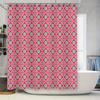 Modern Red Blue Floral Bathtub Shower Curtain With Grommets Decorative Waterproof Home Decoration (T2843)