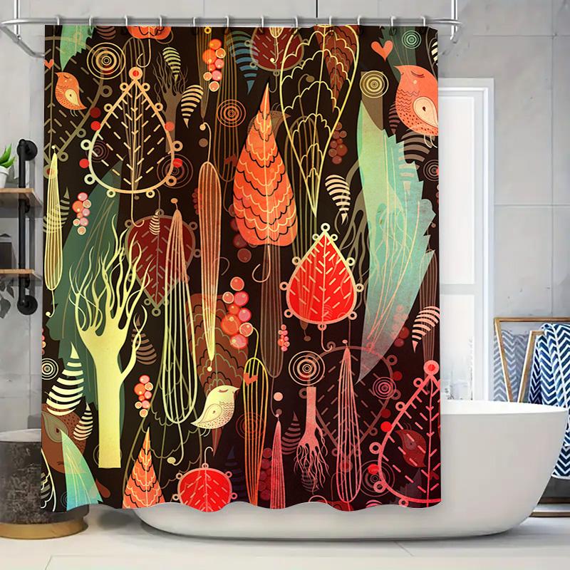 

Vintage Style Shower Curtain With Autumn Leaves Design For Bathroom Decor 180X245Cm Free Shipping Worldwide (#Showercurtain #Aut W60H190(CM)-1 Pcs