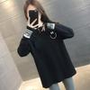 Women's Double-Sided Velvet Long-Sleeve T-Shirt, Autumn/Winter, Korean Style, Plus Size, Mid-Length, Loose Fit, Base Layer.