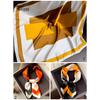 70x70cm Lightweight Cotton Silk Square Scarf With Boho Floral Print Breathable Neck Wrap Women