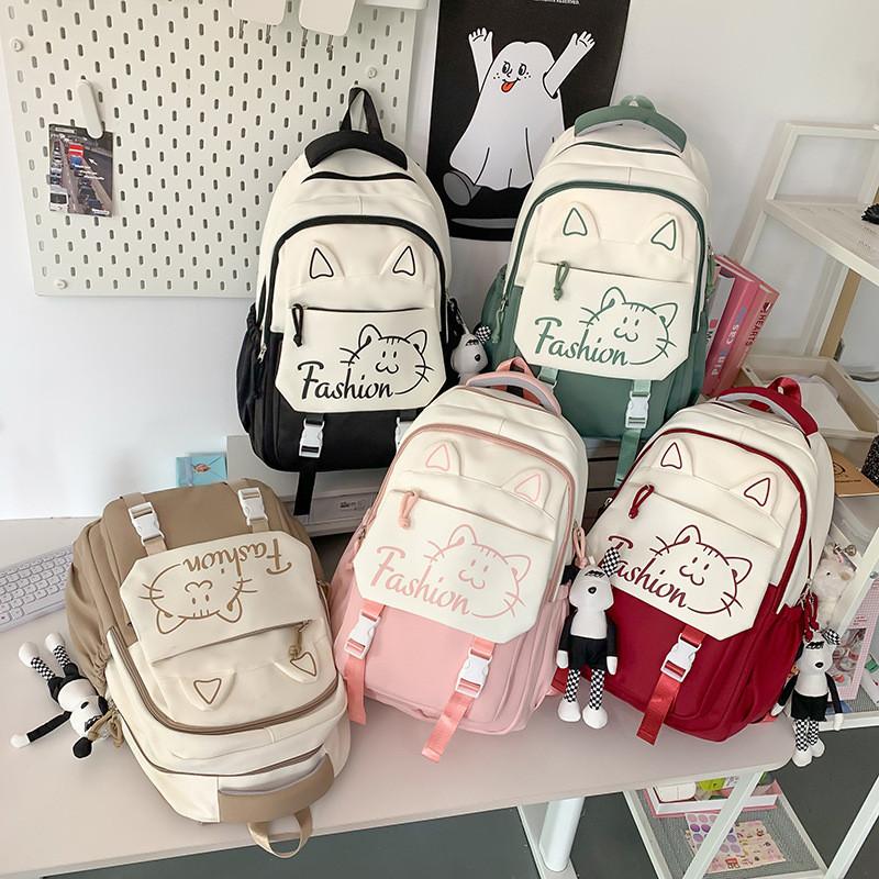 Cat Printed Backpack Large Capacity Breathable Outdoor Leisure Schoolbag Travel