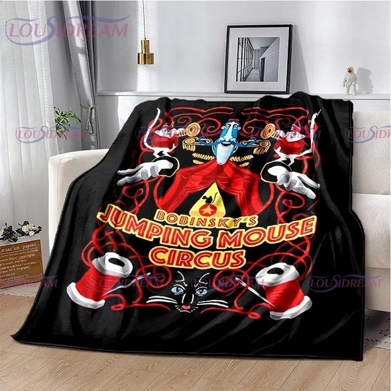 Gothic Style Animated Print Plush Blanket–Soft Throw for Kids, Family Napping, Sofa or Bed – Warm Flannel Bedspread for Home Use