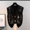 Autumn Sweater Knitted Vest Korean Top For Women Clothing Oversize Vintage Sleeveless Korean Harajuku V-neck Cardigans