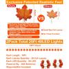 TURNMEON 2 Pack Thanksgiving Decorations Enlarged Maples Leafed Lights Total 20Ft 40LED Fall Decorations for Home, Battery Operated Autumn Garland