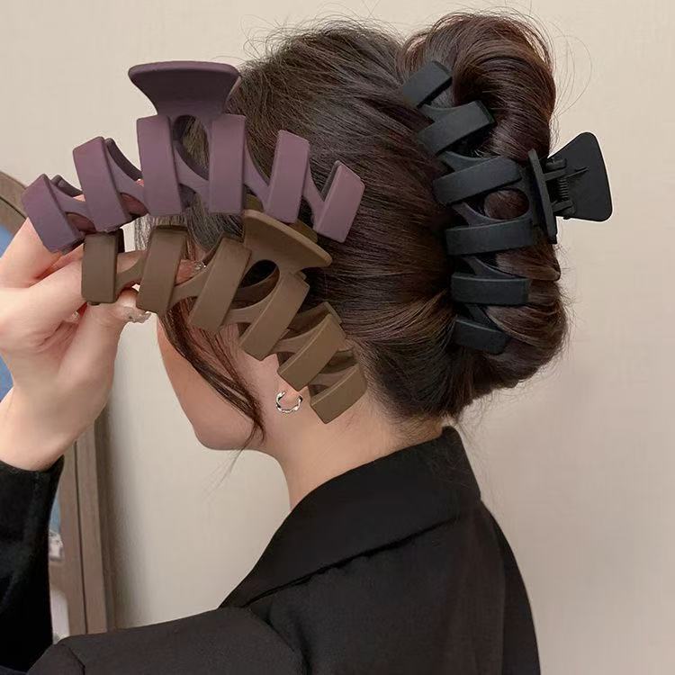 Pinza per Capelli Grande Semplice in Acrilico Premium Fermaglio per Capelli da Donna Clip per la Parte Posteriore della Testa Copricapo
