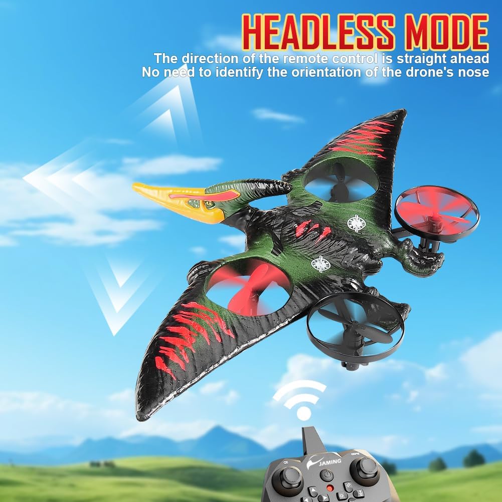 Pterodactyl Dinosaur Toys Drone for Kids,Easy To Fly Dragon Remote Controlled Aircraft,Flying Toys Birthday Gifts for Boys,Hobby RC Plane for Kids