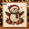 DIY Holiday Craft Projects Xmas Faux Pearl Art Kit, Santa Claus Painting Christmas Handmade Gift for Family Tree Reindeer 3D Bead Set Adults,