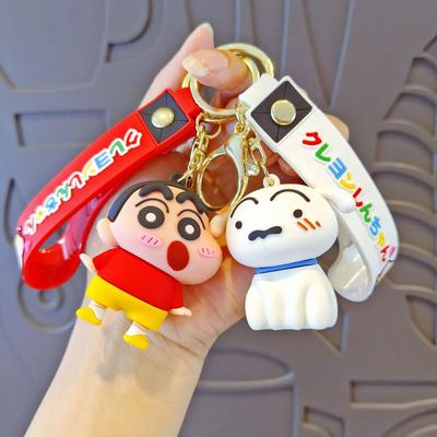Neuer Süßer Crayon Shin-Chan Silikagel Schlüsselanhänger Kreativer Rucksackanhänger Comic-Schmuck Süße Geschenke Für Jungen Und Mädchen