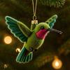 Colorful Hummingbird Christmas Ornament Xmas Tree Car Rearview Mirror Acrylic Hanging Bird Shape Decoration Holiday Party Pendant