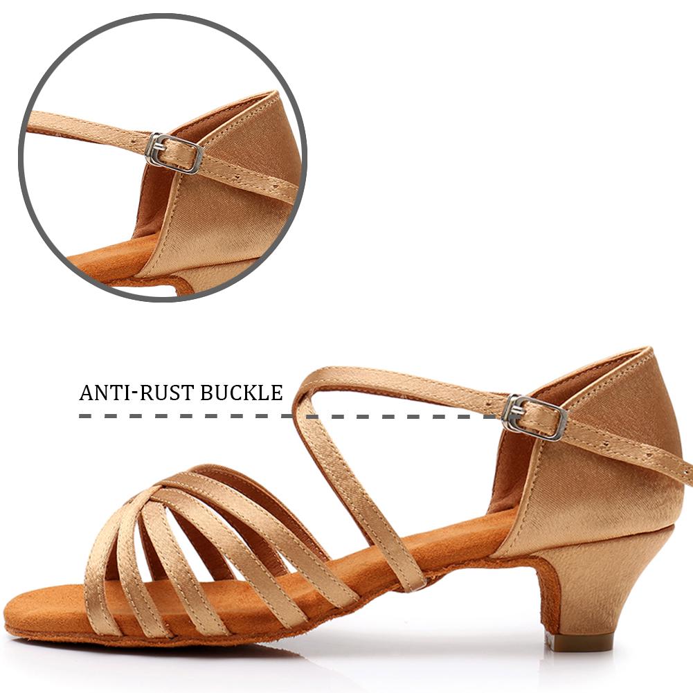 Salsa Latin Ballroom Dance Shoes 4cm Heels Dancing for Women Girls Practicing Dance Shoes