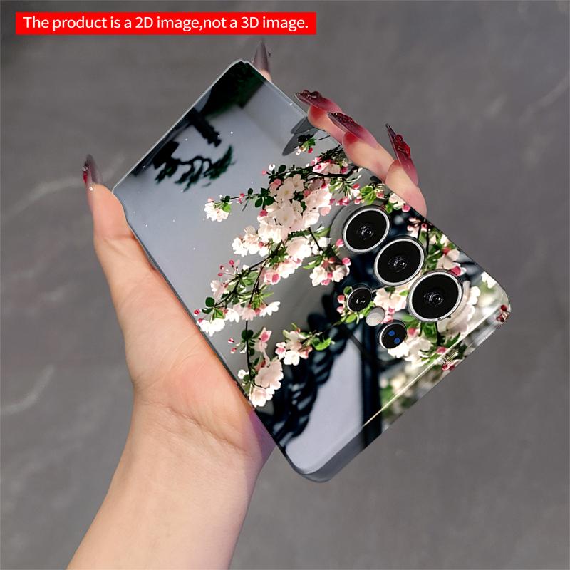 2DFlat Samsung phone case Cherry Blossoms on Traditional Roof Applicable to Galaxy S23 S24 S25ULTRA S26 A12 A14 A15 A16 A54 A55