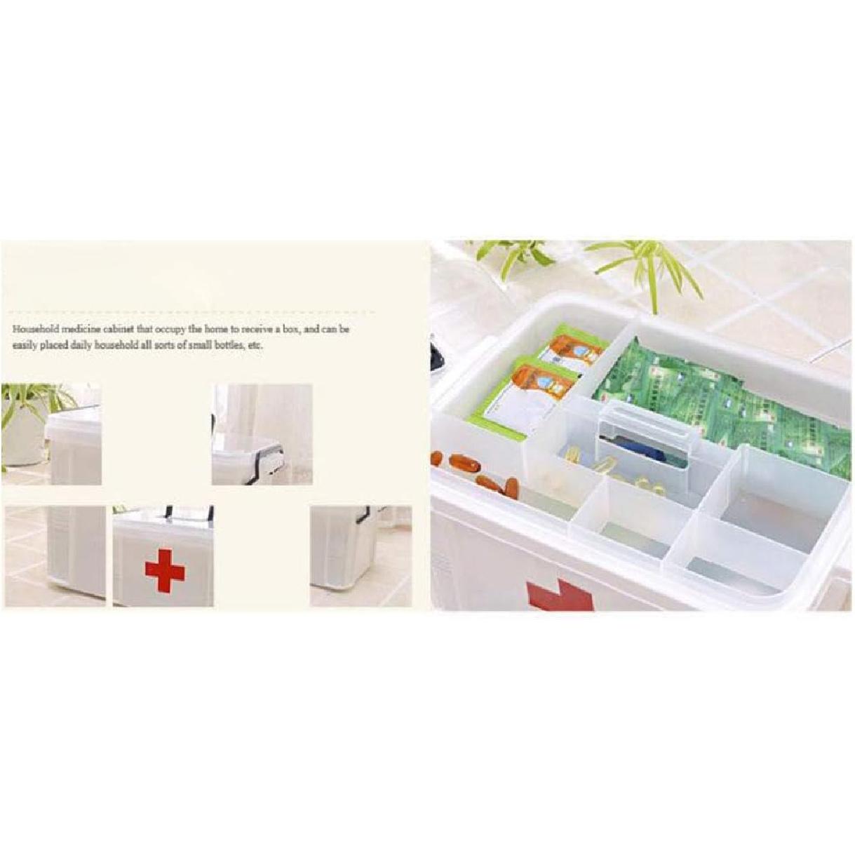 

First Aid Kit Portable Emergency Box Container Bin Plastic Storage Box Family Emergency Kit Storage Box