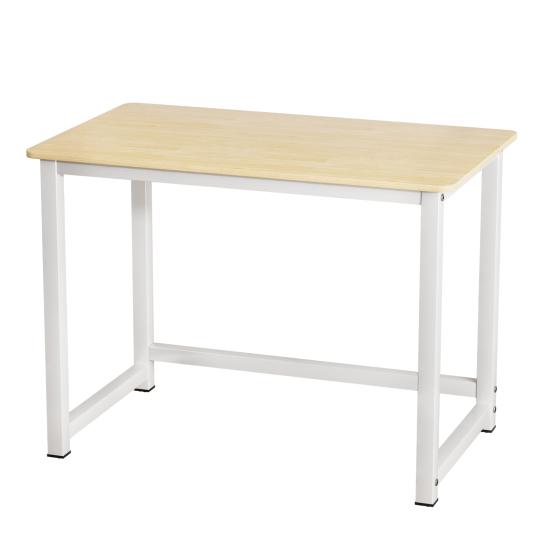 40 Inch Computer Desk, Wood Modern Simple Style Gaming Desk for Home Office, Student Study Writing Table with Metal