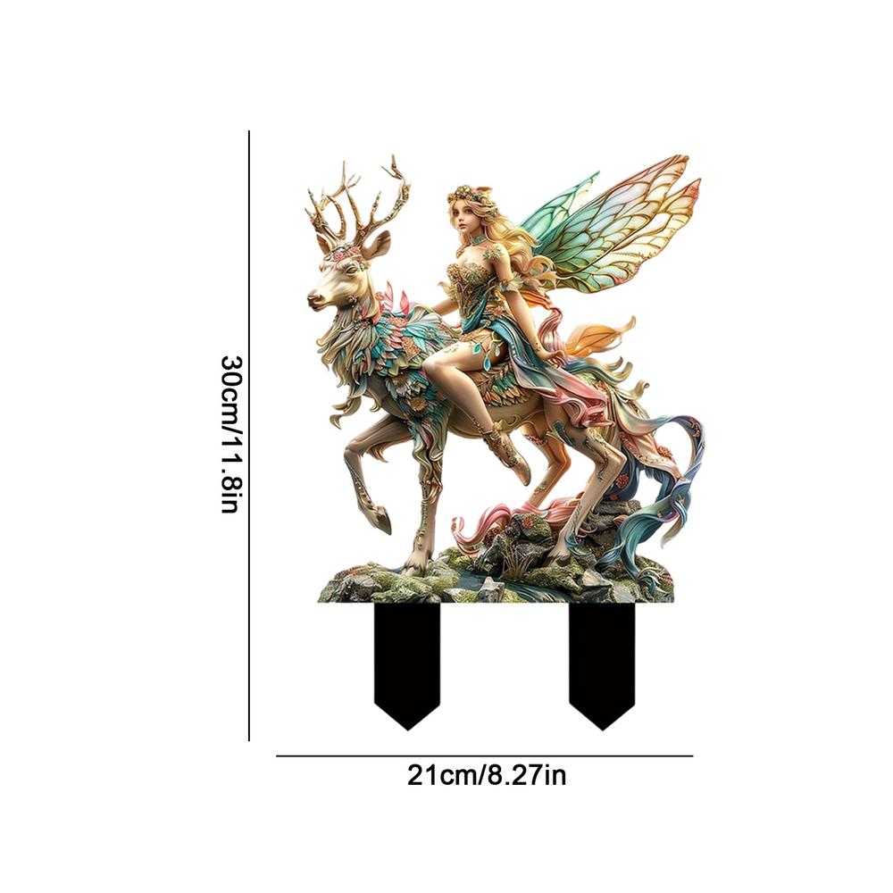 Elf Flower Pot Insert Plaque,Bohemian Fairy Flower Pot Decoration,Garden Fairy Statue, Fairy Garden Flower Pot Accessories