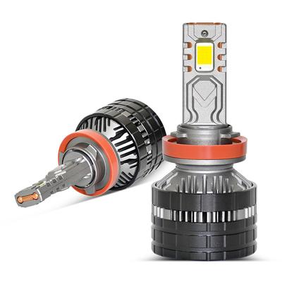 Bil LED-strålkastare H7 hög effekt dubbla kopparrör 9-kärnig LED-billampa 120W superljus helljus och halvljus integrerad strålkastare H7