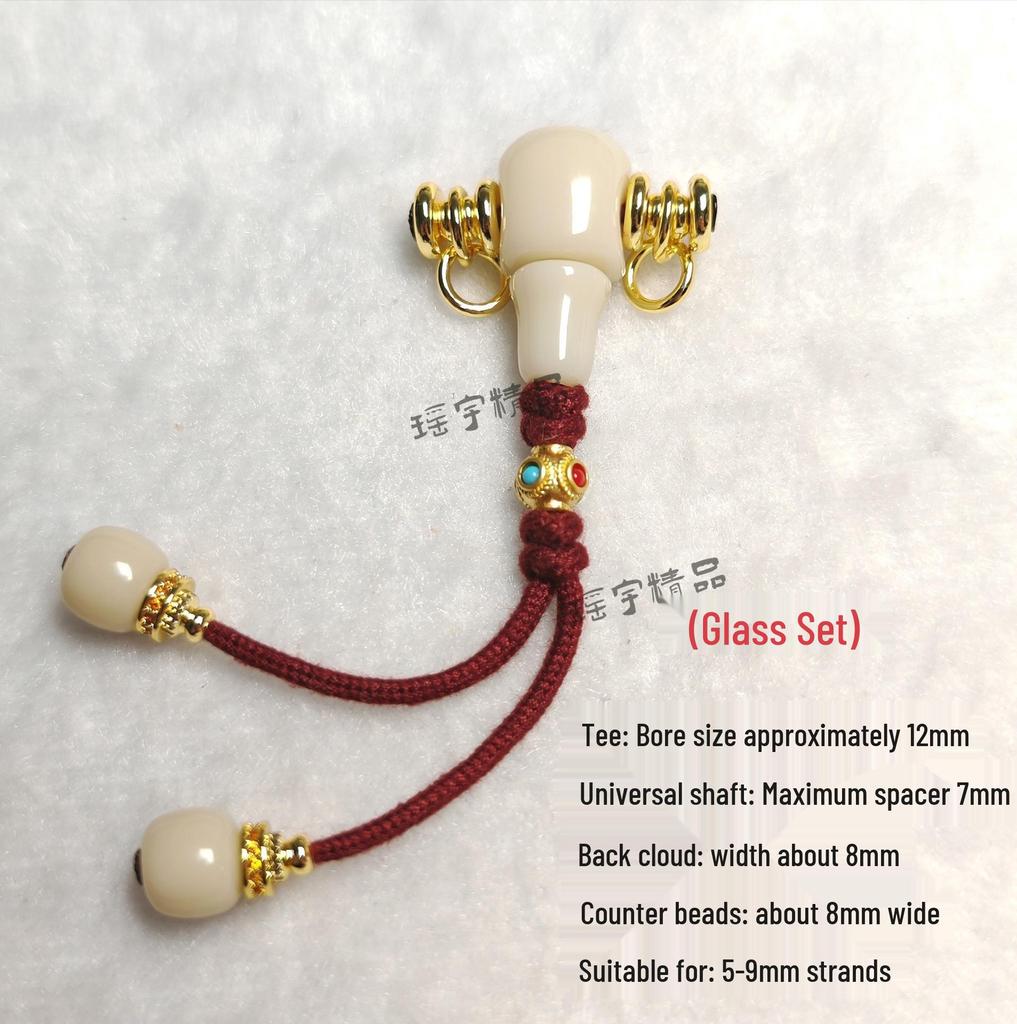 Sherpa Glass Buddhist Beads DIY Set with Nanhong Amber Accessories
