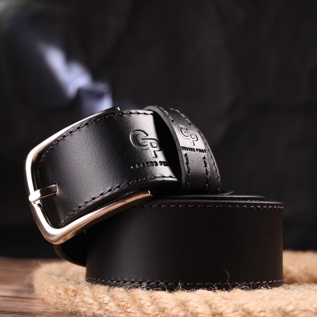 Ceinture en cuir fiable pour hommes GRANDE PELLE Ceinture en cuir 21464 Noir