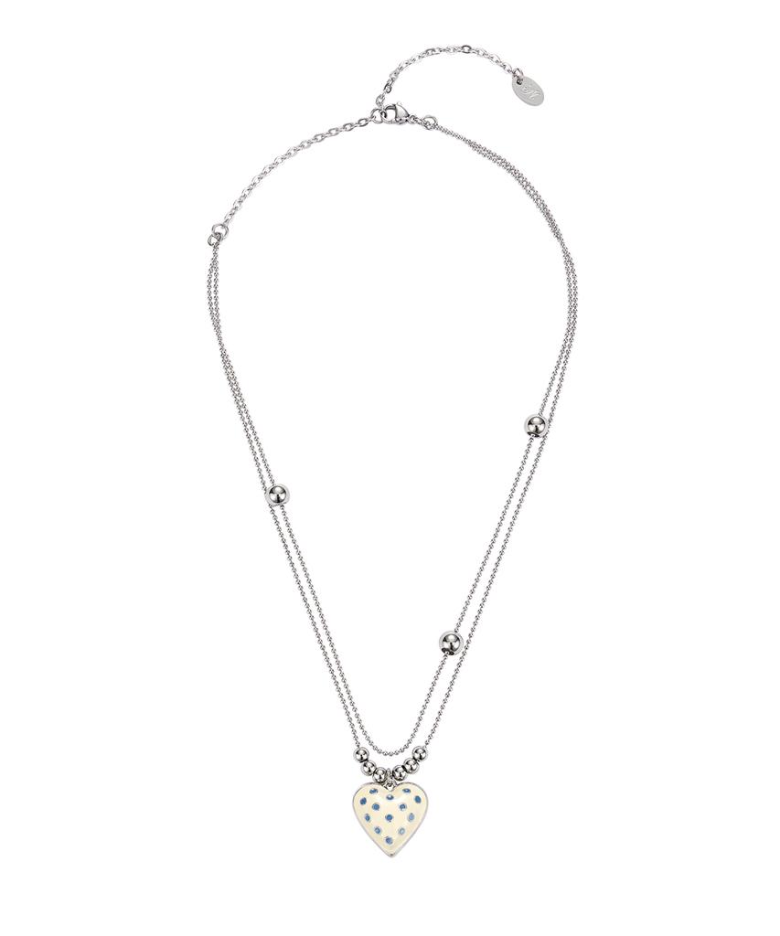 Nff Dot Heart Necklace-Ivory