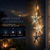 Lighted Wooden Fish Starfish Wall Hanging Decor with Warm LED Lights Coastal Nautical Beach Theme Wall Art for Bathroom Porch Beach House
